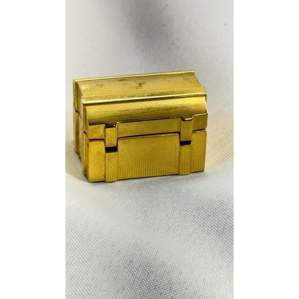 Bulova Brass Miniature Treasure‎ Chest Nautical Desk Clock Compass